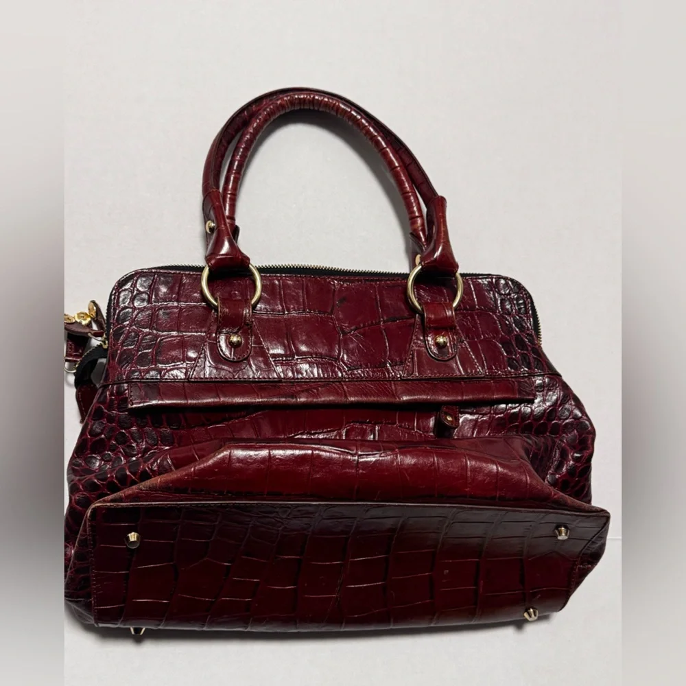 Modalu ‘Pippa’ Original Size Handbag in Reddish Brown Croc